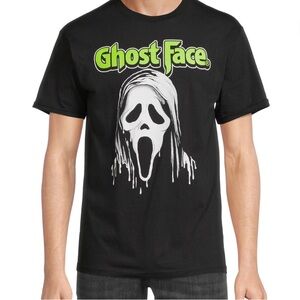 Ghostface | Scream Ghostface Black & Neon Lime Green Horror Graphic Tee Large